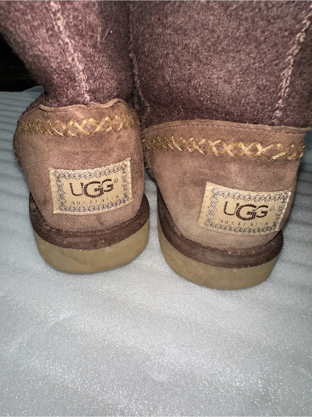 UGG Chestnut Suede Short Shearling Boots